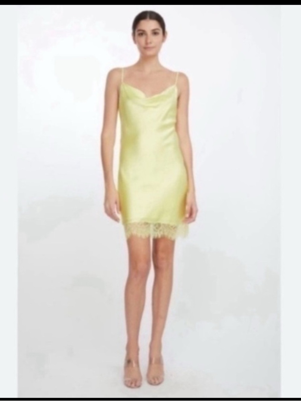 Generation Love Satin Slip Dress in Lemon Yellow nwt